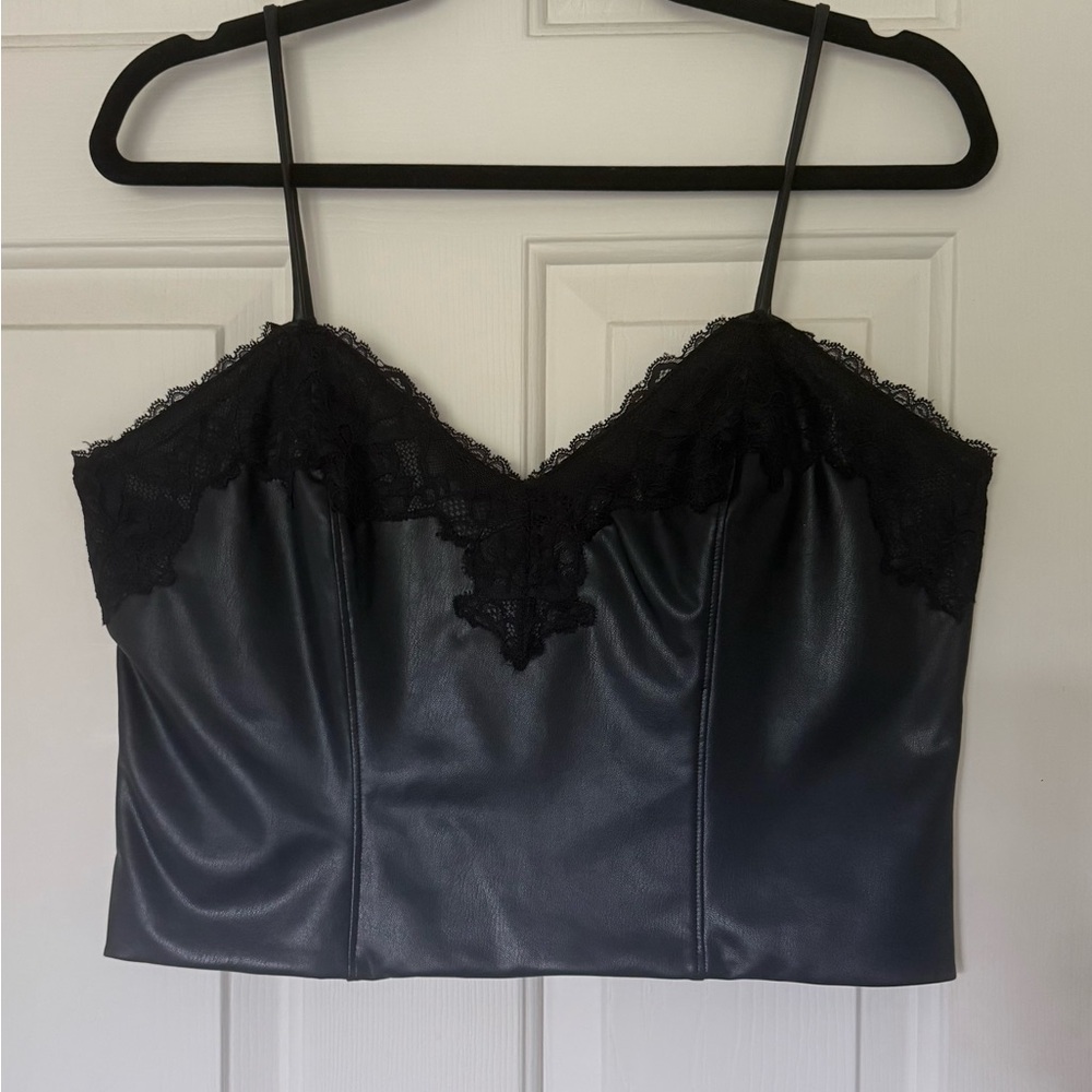 NWT Express Faux Leather Corset Cami